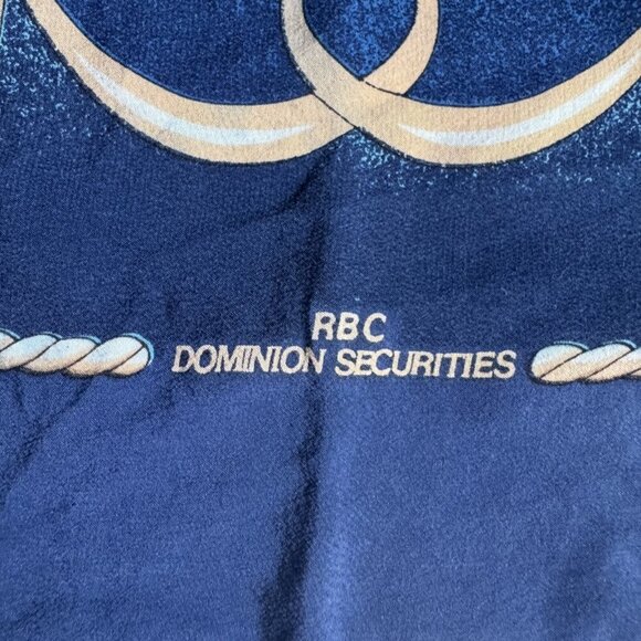 RBC Dominion Securities Blue Gold Silk Handrolled Scarf - Picture 3 of 8